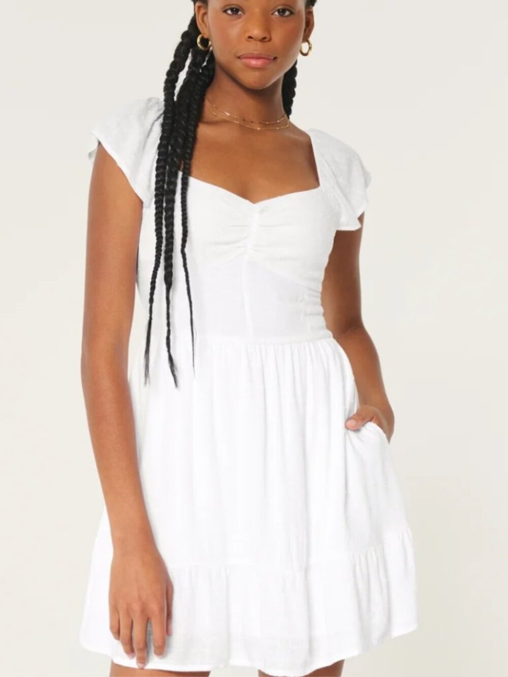 Hollister Flutter Sleeve Sundress with pockets Size Medium